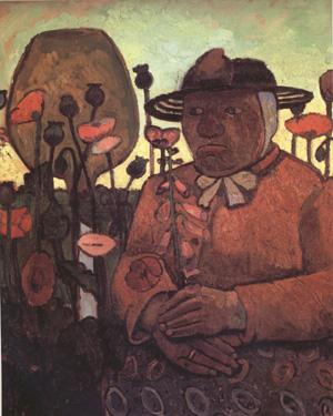 Paula Modersohn-Becker old Poorhouse Woman with a Glass Bottle (nn03) oil painting picture